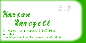 marton marczell business card